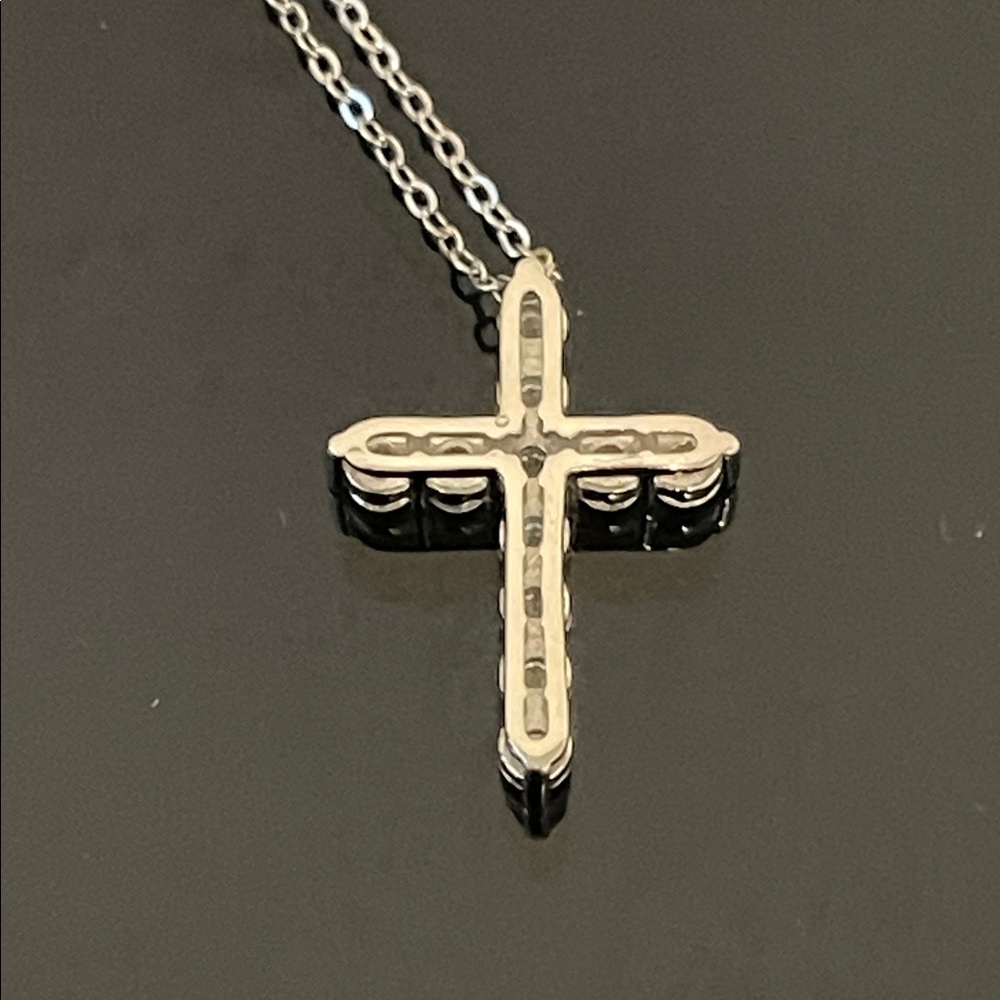 ๐1.1Ctw Moissanite 18K Gold Plated Jesus Cross Pendant Necklace GRA Certificate - Picture 11 of 12